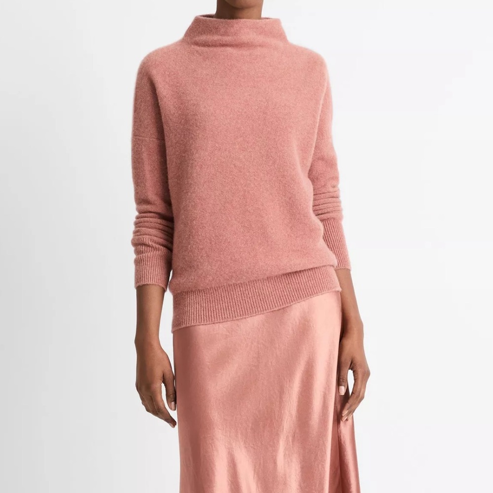 Vince Boiled Cashmere Funnel Neck Pullover